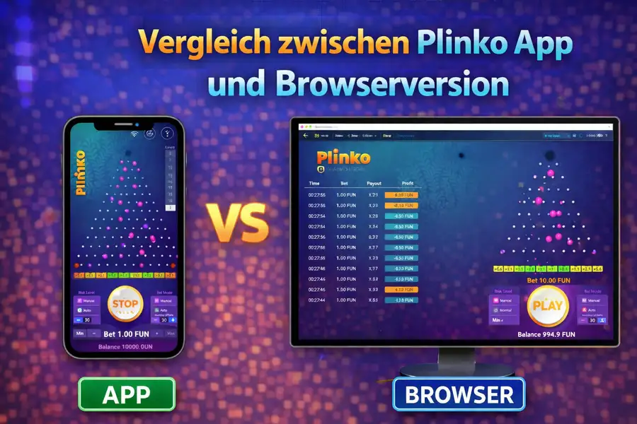 Vergleich zwischen Plinko App und Browserversion